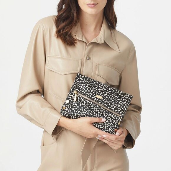 Hammitt VIP Medium Dapple Calf Hair Crossbody Black White Brushed Gold - Picture 14 of 16